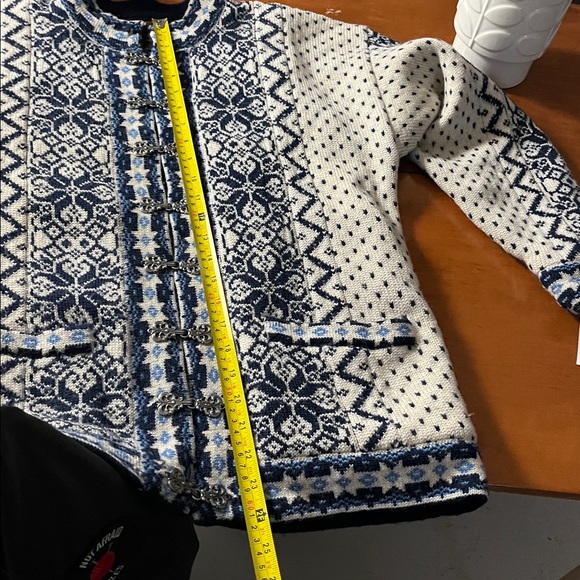 Men's Navy and Cream Norwegian Patterned Sweater / Vintage - Picture 12 of 12